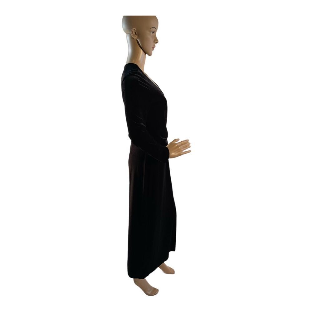 David Wayne Women’s Vintage Black Rhinstone Velvet Evening Gown Dress Size Small - Picture 4 of 10